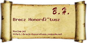 Brecz Honorátusz névjegykártya